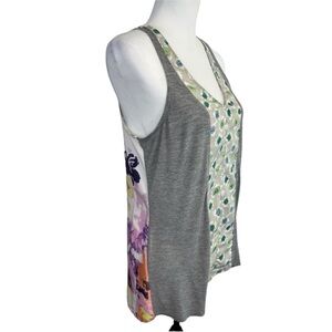 Porridge Floral Mixed Material Sleeveless Top Size XS